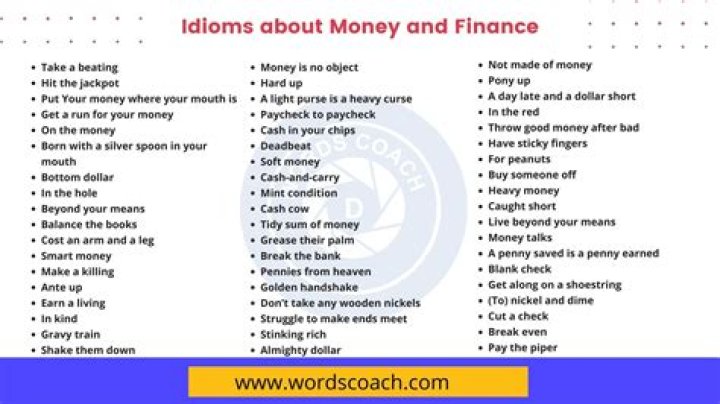 What is the idioms of money?