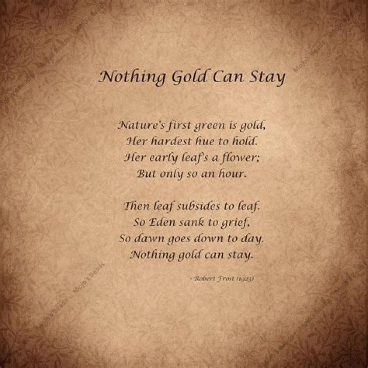 What is the message in Nothing Gold Can Stay?
