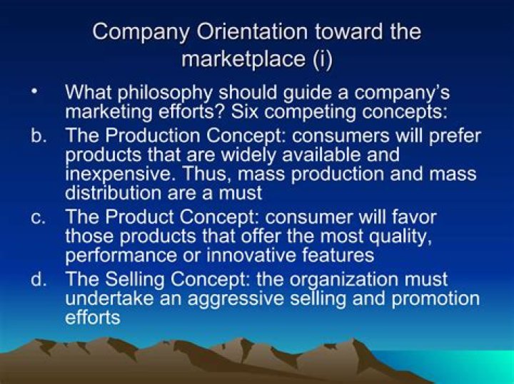 What is the orientation toward the marketplace?