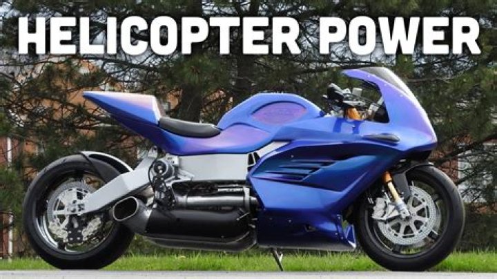 What motorcycle has a helicopter engine?
