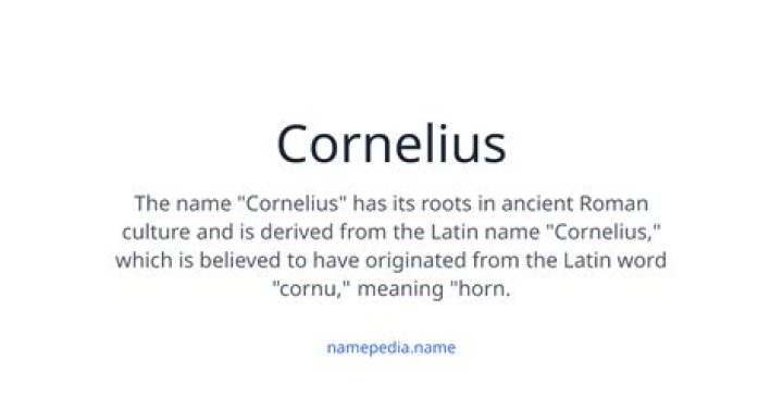 What nationality is the name Cornelius?