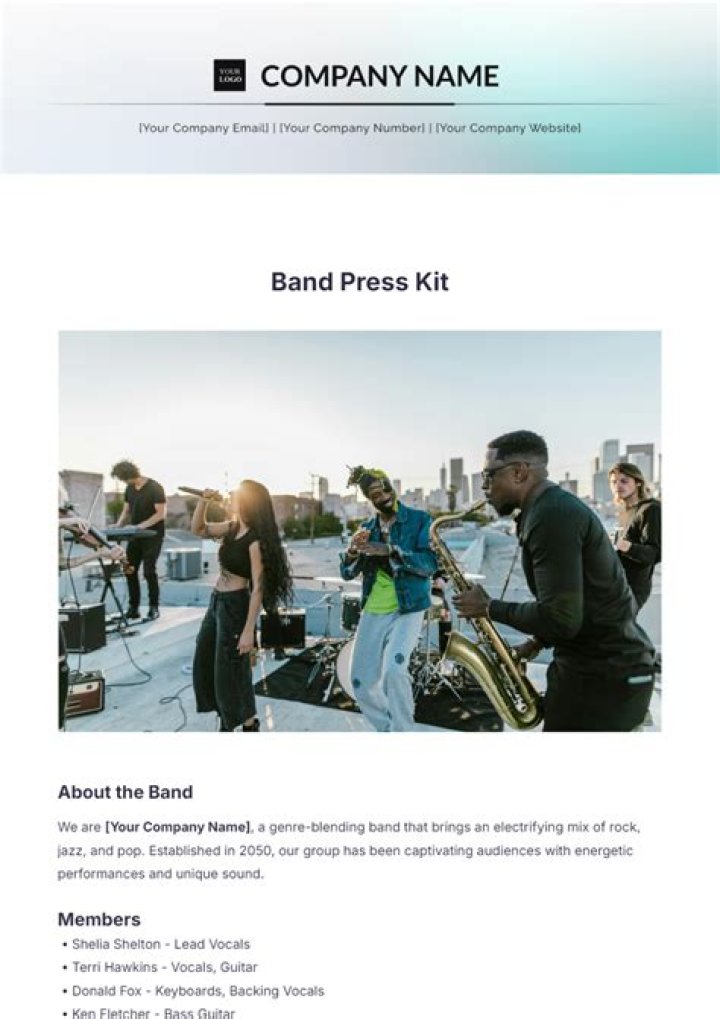 What should be in a band press kit?