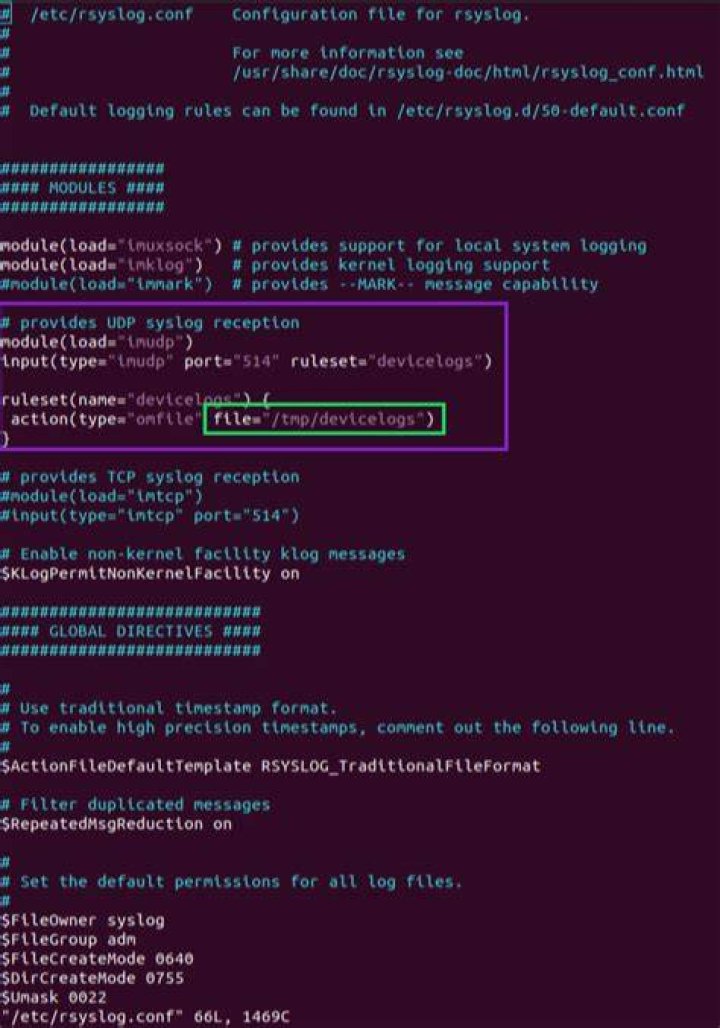 Where is rsyslog config?