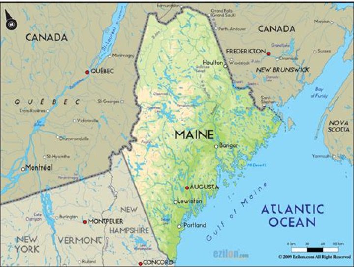 Where is the coast of Maine?