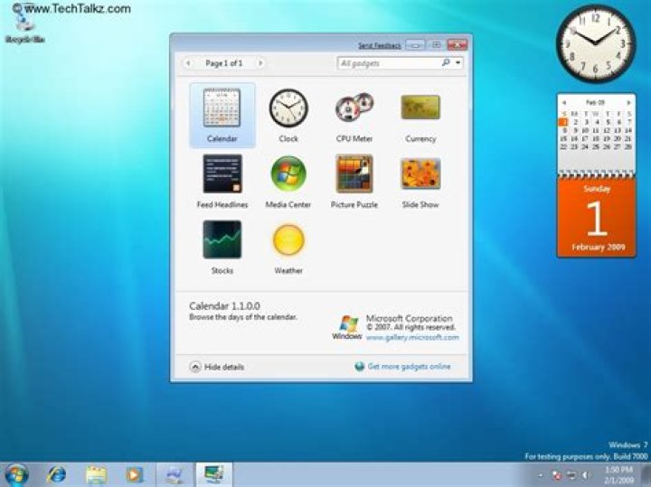 Which are the gadgets in Windows 7?