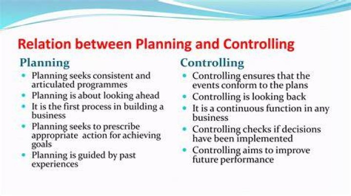 Why planning is looking ahead and controlling is looking back?